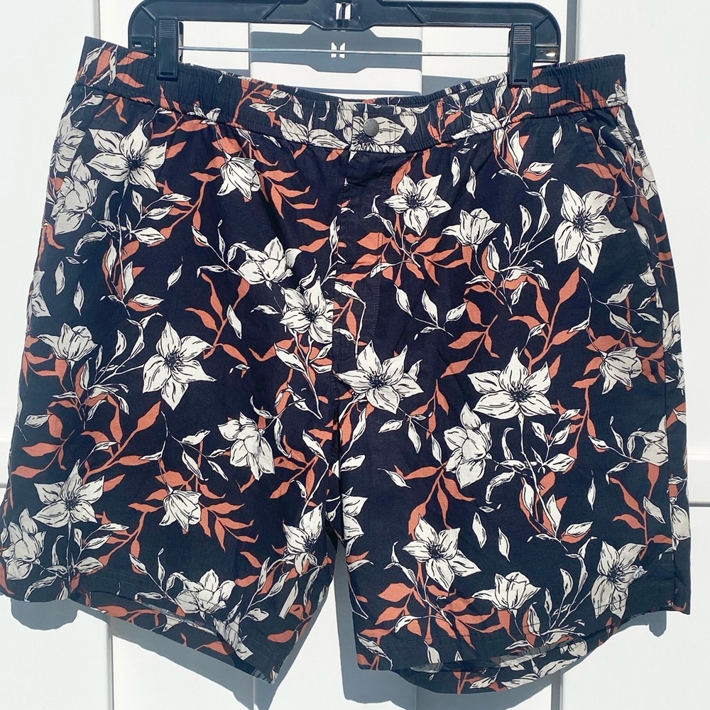 Rag & Bone Hawaiian Slim Fit Shorts Black Floral Men’s XL